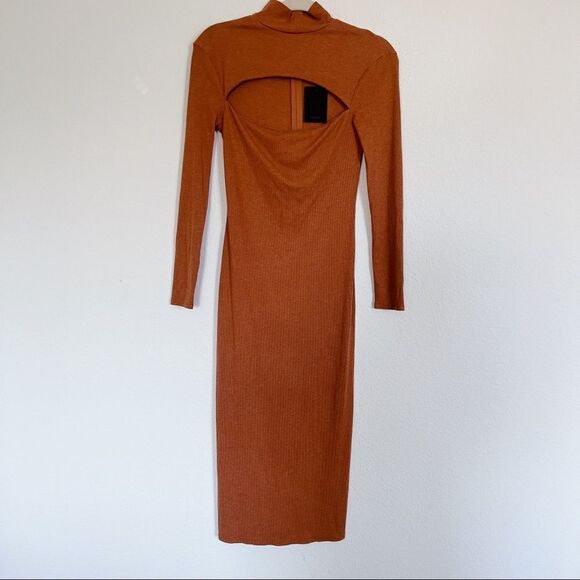 NBD Tahoe Midi Dress In Orange size XS - Picture 4 of 8